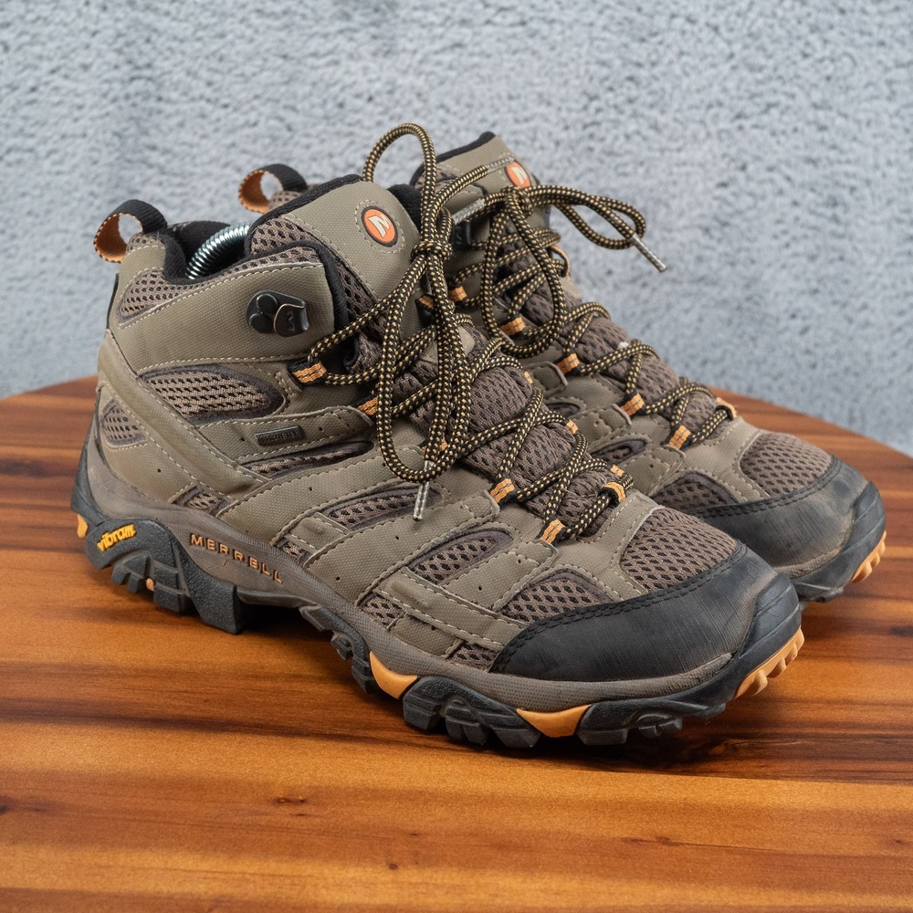 Merrell Moab 2 Mid Mens Vibram Brown Hiking Outdoor Boots Size 8.5
